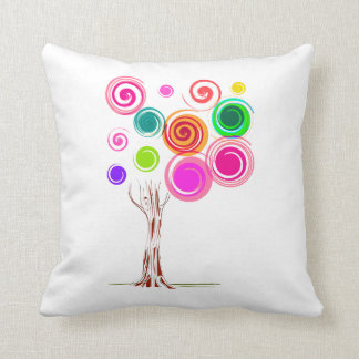 Coussin feuillage tourbillonnant d'arbre coloré