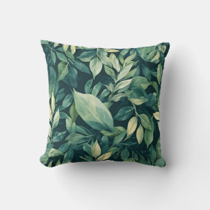 Coussin Feuillage Vert Luxuriant Accent Décoratif