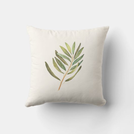 Coussin Feuille aquarelle verte (Verso)