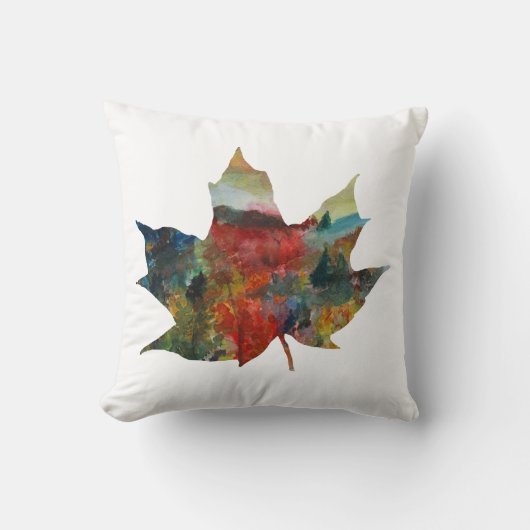 Coussin Feuille, Autumn magique Leaf Art Cushion (Recto)