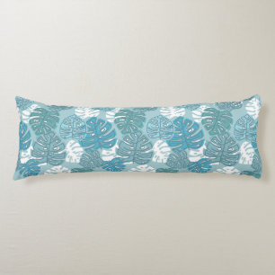 coussin feuille bleu