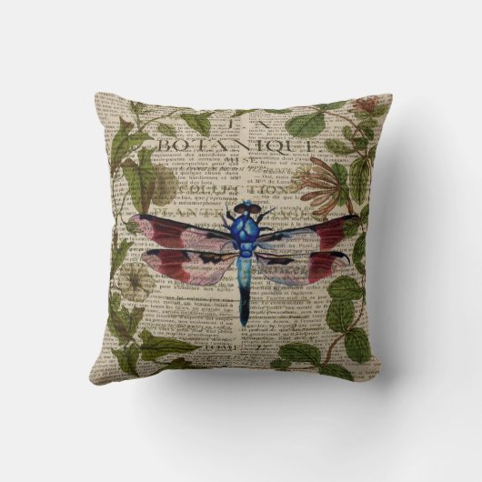 Coussin feuille botanique moderne vintage (Verso)