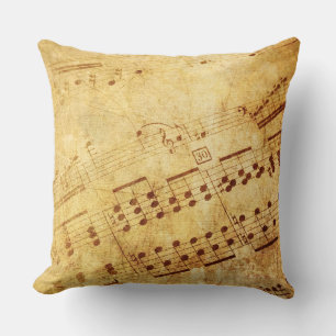 Coussin Feuille d'antiquité Vintage dorée Partition