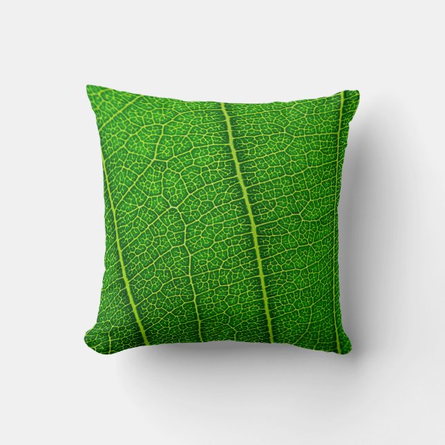 Coussin Feuille d'arbre vert (Recto)