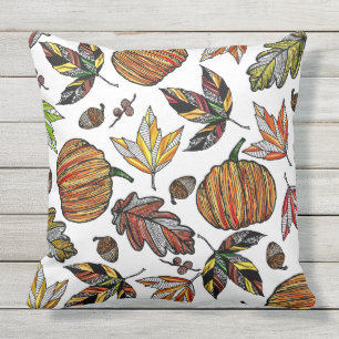 Coussin Feuille d'automne de chute citrouille et