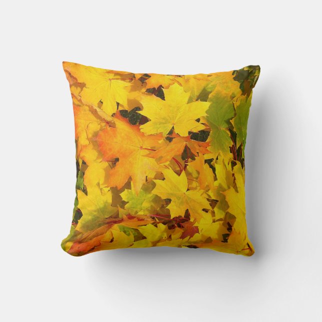 Coussin Feuille d'automne de couleurs d'automne (Recto)