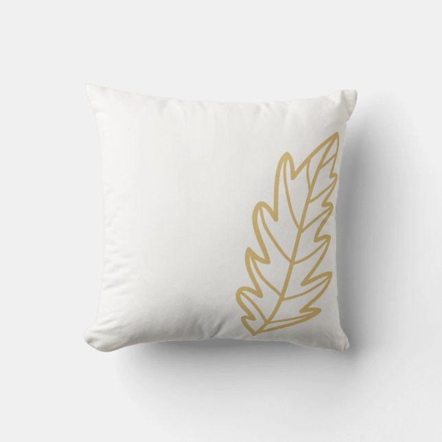 Coussin feuille d'automne or (Recto)