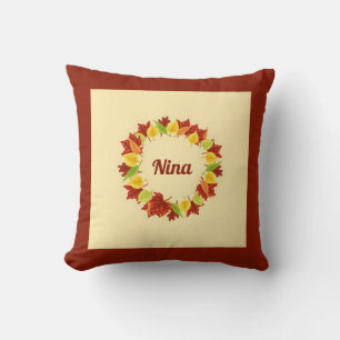 Coussin Feuille d'automne personnalisée Simple souvenir