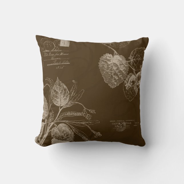 Coussin Feuille d'automne vintage (Recto)