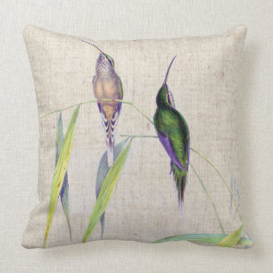 Coussin Feuille de bambou d'animaux de faune d'oiseaux de