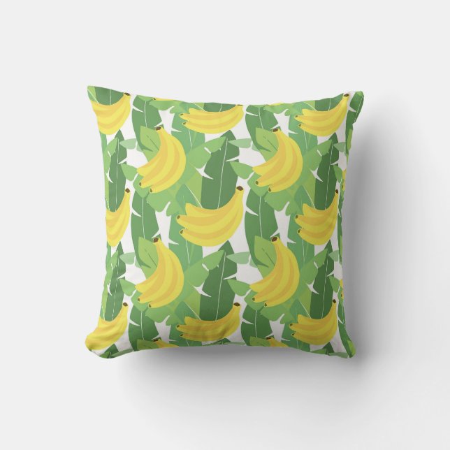 Coussin Feuille de banane et motif de fruit (Recto)