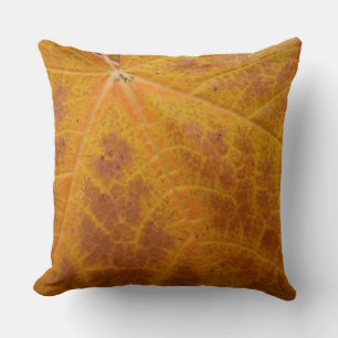 Coussin Feuille de Érable Jaune Automne Abstrait Nature