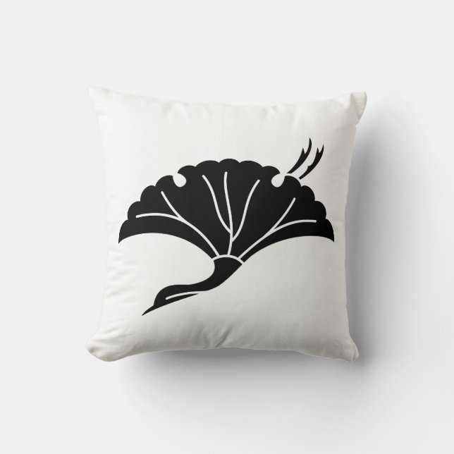 Coussin Feuille de ginkgo en forme de grue (Recto)