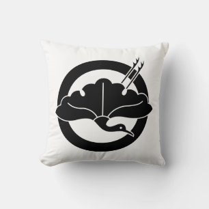 Coussin Feuille de ginkgo en forme de grue sur cercle