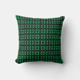 Coussin Feuille de graffiti avec bande verte