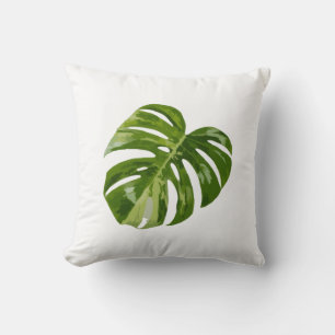 Coussin Feuille de Monstera Albo — Décoration Botanique de