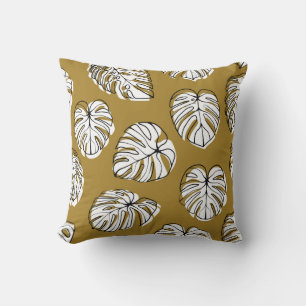 Coussin Feuille de Monstera, Motif sans soudure textile.