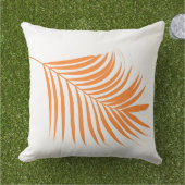 Coussin Feuille de palmier orange arbre plage côtière art (Herbe)