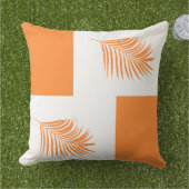 Coussin Feuille de palmier orange Art tropical de plage cô (Herbe)