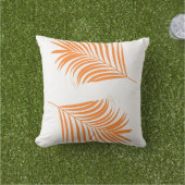 Coussin Feuille de palmier rose orange Plage côtière tropi (Herbe)