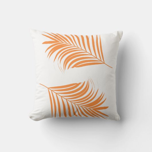 Coussin Feuille de palmier rose orange Plage côtière tropi (Recto)