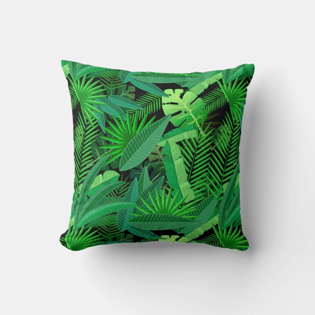 Coussin Feuille de palmiers tropicaux (Recto)