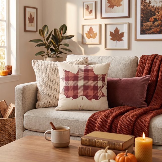 Coussin Feuille de plaid Maple  (Créateur téléchargé)
