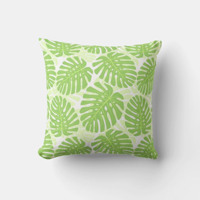 Coussin Feuille de plante tropicale - motif de Monstera (Recto)