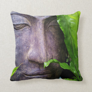 Coussin Feuille de vert de jardin de sérénité de Bouddha