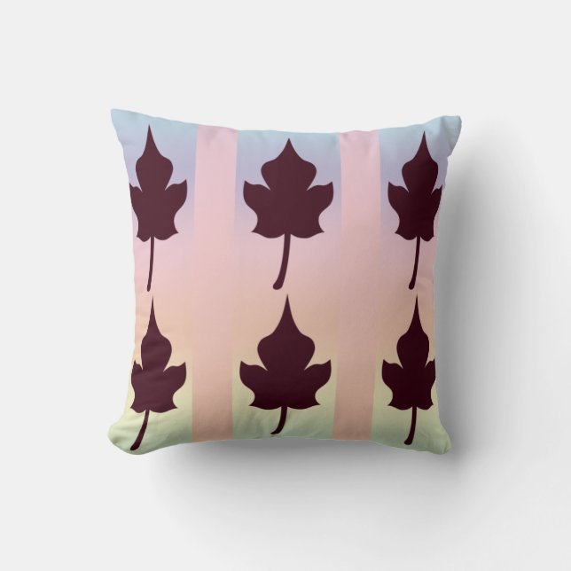Coussin Feuille d'érable avec arc-en-ciel (Recto)