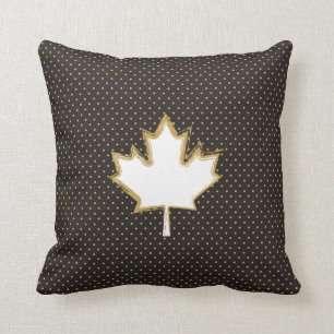 Coussin Feuille d'érable canadienne sur le motif de point