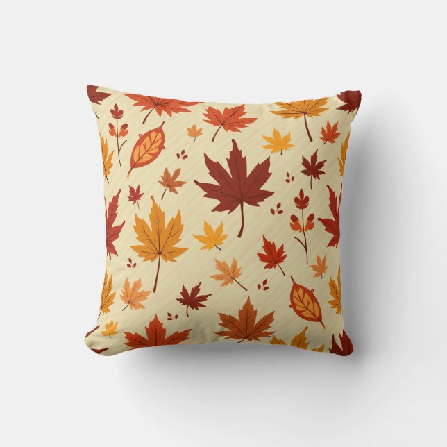 Coussin Feuille d'érable d'automne (Recto)