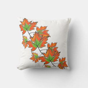 Coussin Feuille d'érable orange