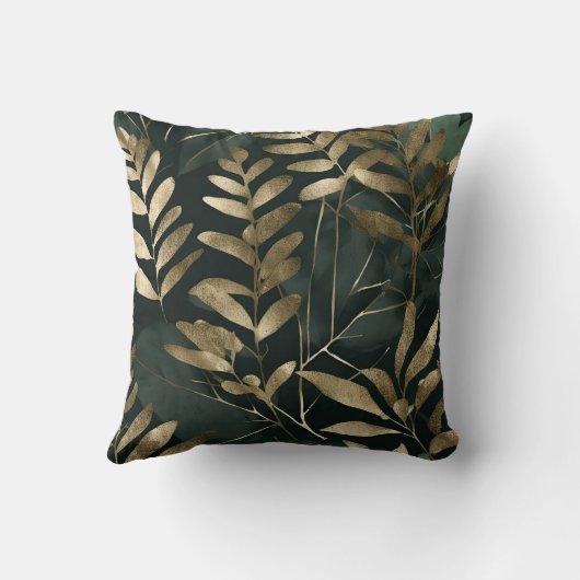 Coussin Feuille d'or botanique motif lancer l'oreiller (Verso)