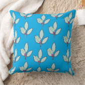 Coussin Feuille Florale Bleu Azur (Couverture)