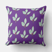 Coussin Feuille Florale Décorative Violette (Recto)