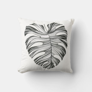 Coussin Feuille Monstera : Élément Naturel Tropical.