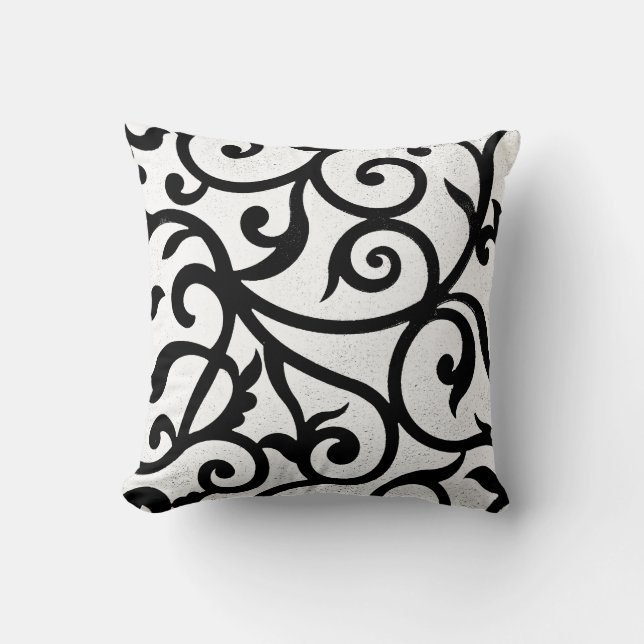 Coussin Feuille noir (Recto)