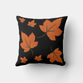 Coussin Feuille orange sur motif d'automne (Verso)