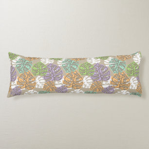 coussin feuille pastel