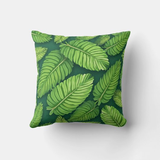 Coussin feuille vert (Verso)
