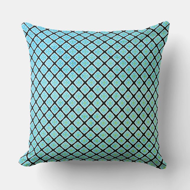 Coussin Feuille verte de minuscules Carrés (Recto)