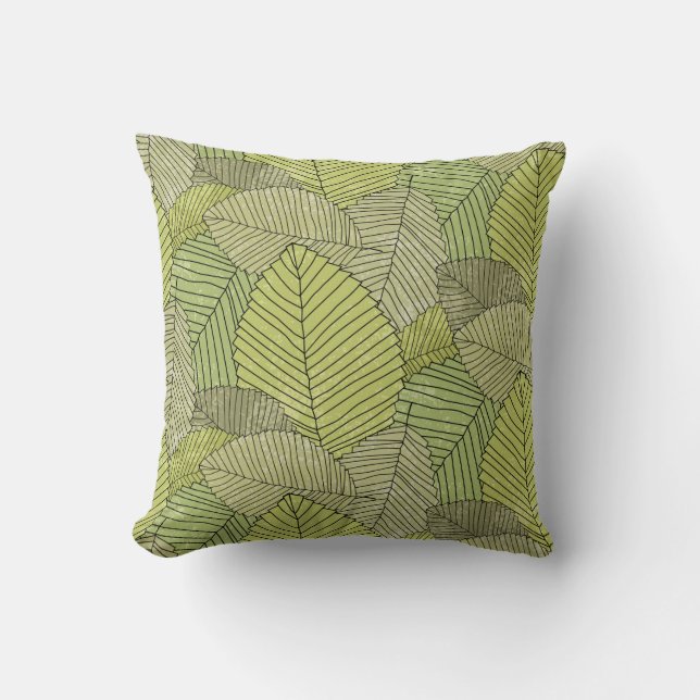 Coussin Feuilles Abstraites motif coloré (Recto)