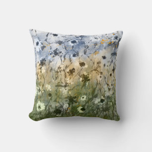 Coussin feuilles Abstraits et jardin fleuri sauvage