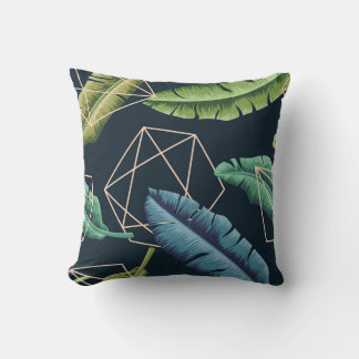 Coussin Feuilles Abstraits : Ligne Polygonale Sans Couche.