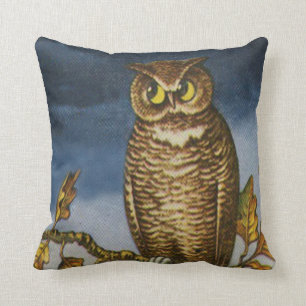 Coussin Feuilles automnales de hibou