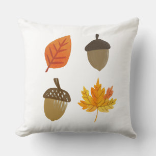 Coussin Feuilles automnales et Acorns