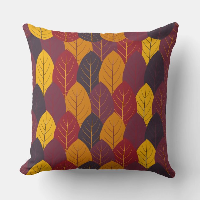 Coussin Feuilles automnales multicolores (Recto)