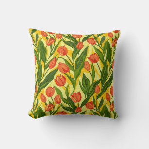 Coussin Feuilles botaniques motif floral moderne printemps