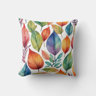 Coussin Feuilles Colorées Nature Art Design